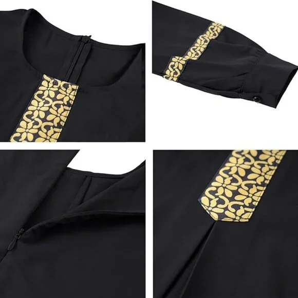 Abetteric Women's Muslim Abaya Dress w/ Hijab Zipper Islamic Robe Pockets Maxi P - Picture 14 of 16